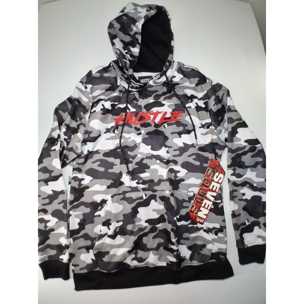 Seven Souls Hustle Hoodie Camouflage Size M Brand New W/Tags